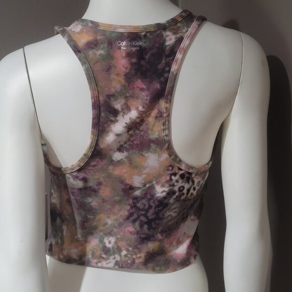 Calvin Klein Printed Racerback Cropped Tank Top Size Large - Picture 4 of 9